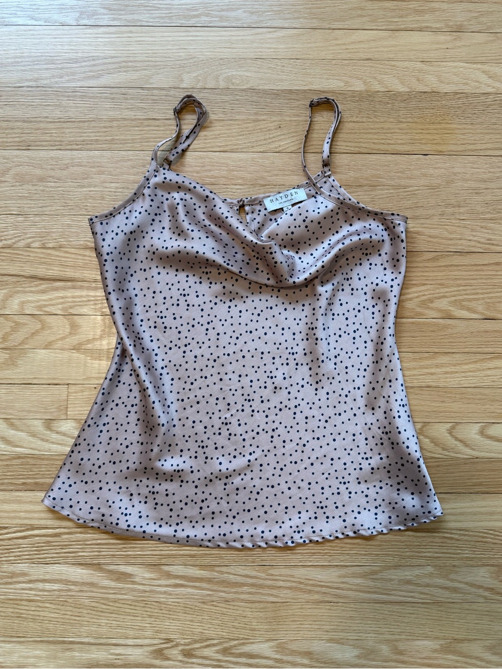 Blush Polka Dot Cowl Neck Camisole